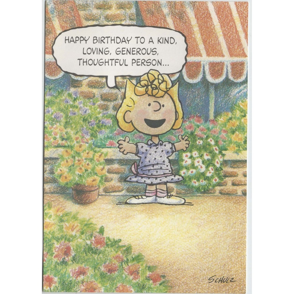 Vintage 1970s Peanuts Sally Brown Birthday Greeting Card Ambassador Hallmark